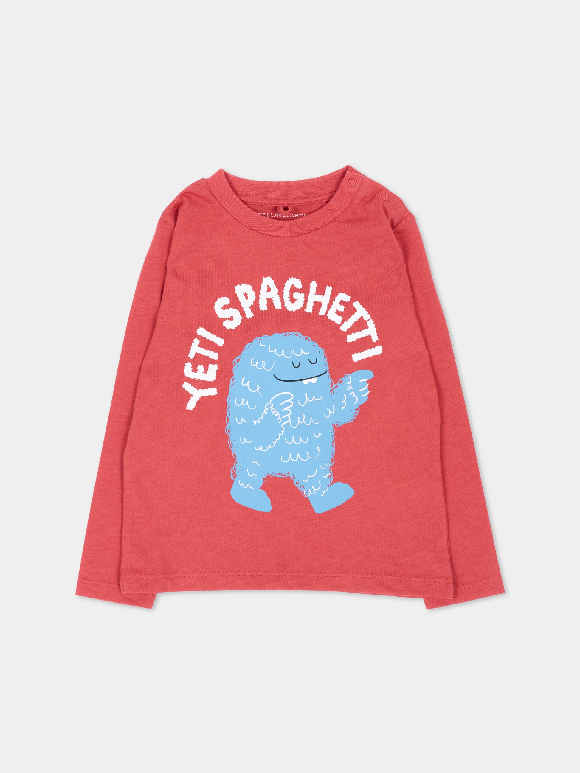 T-shirt bordeaux per neonato con stampa,Stella Mccartney Kids,TX8560 Z0434 304