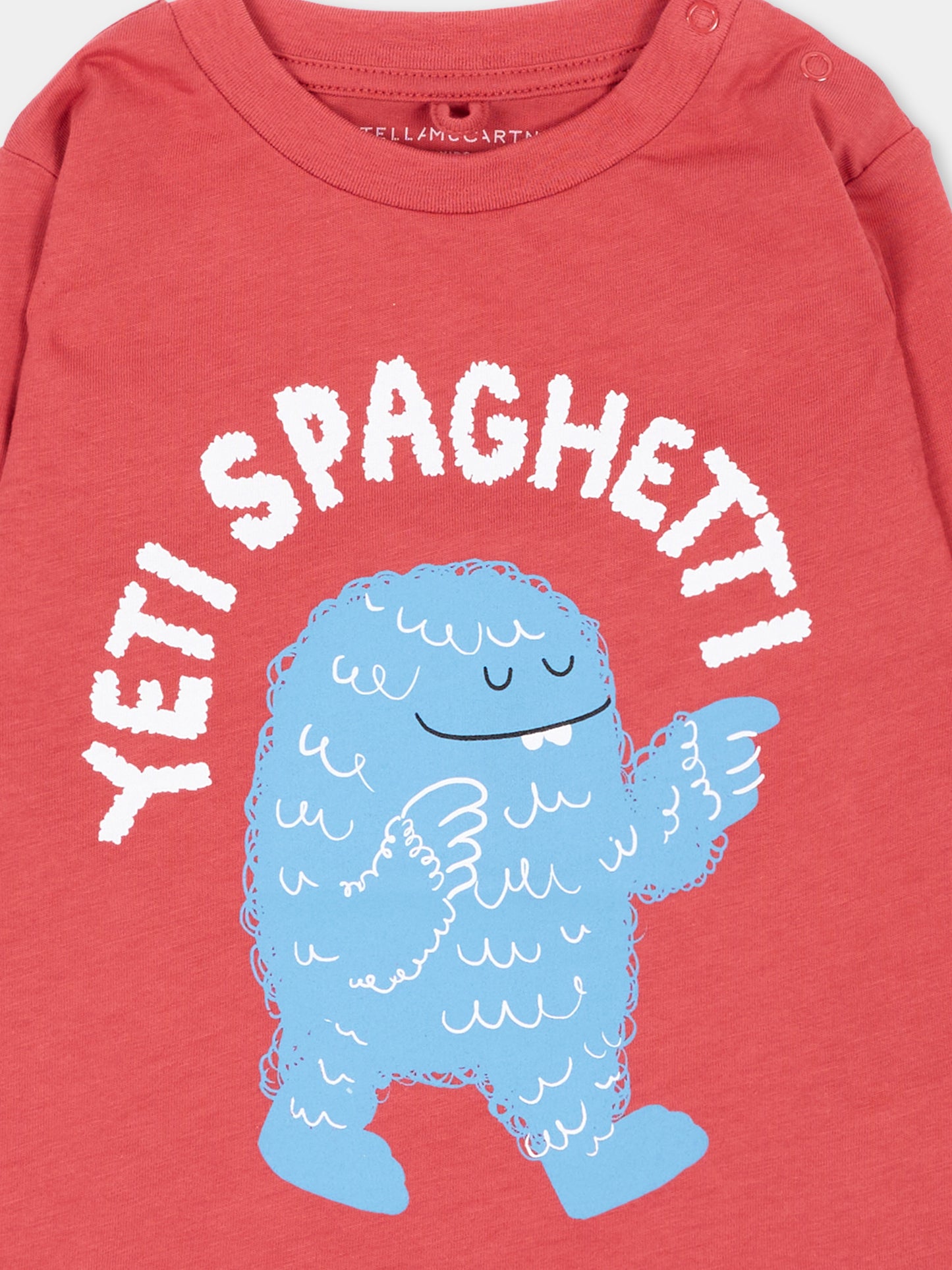 T-shirt bordeaux per neonato con stampa,Stella Mccartney Kids,TX8560 Z0434 304