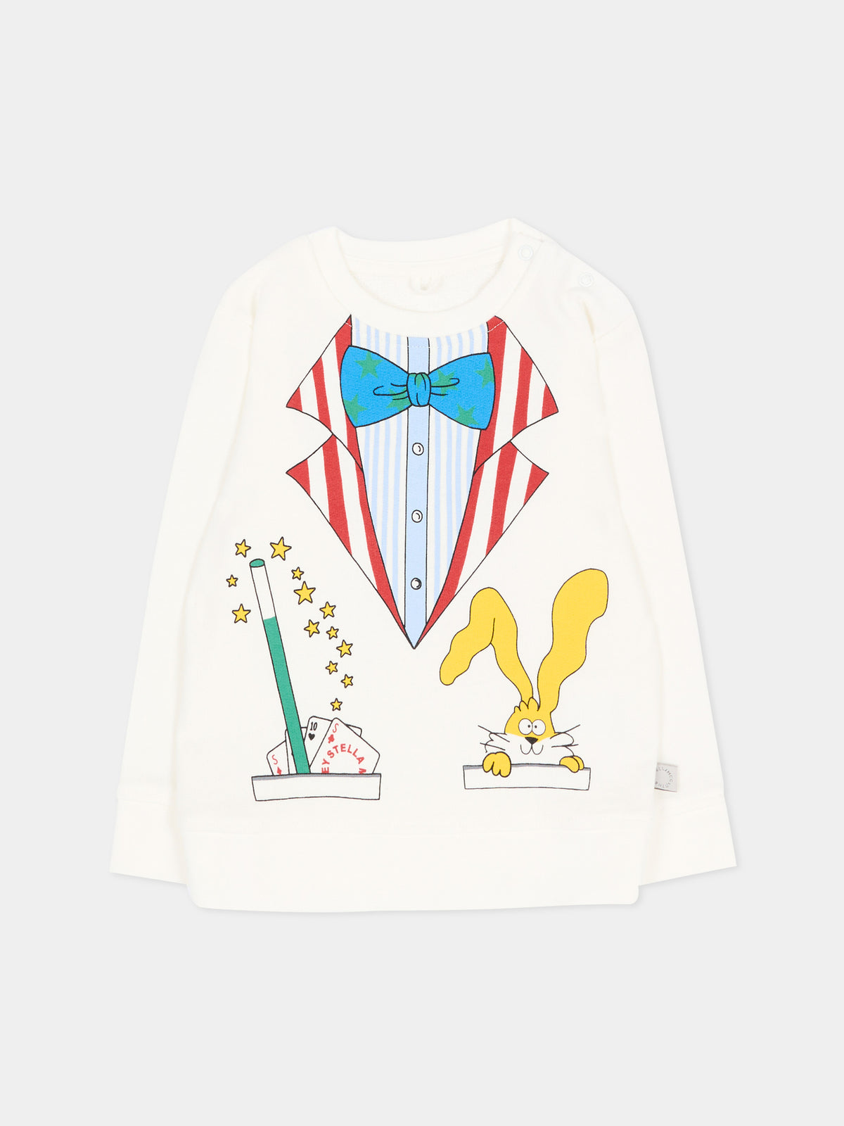Felpa girocollo avorio per neonato con stampa,Stella Mccartney Kids,TW4620 Z0499 101