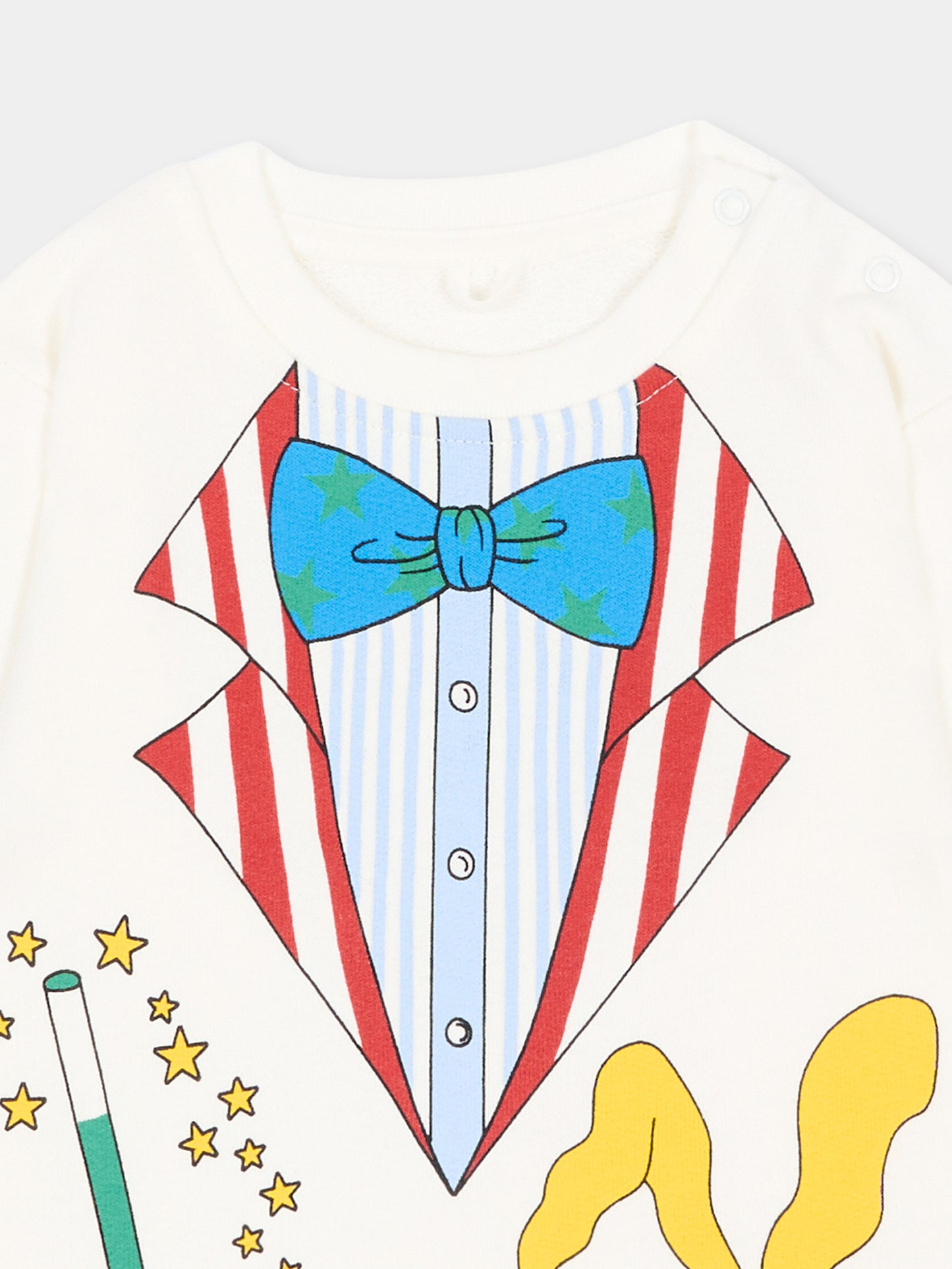 Felpa girocollo avorio per neonato con stampa,Stella Mccartney Kids,TW4620 Z0499 101