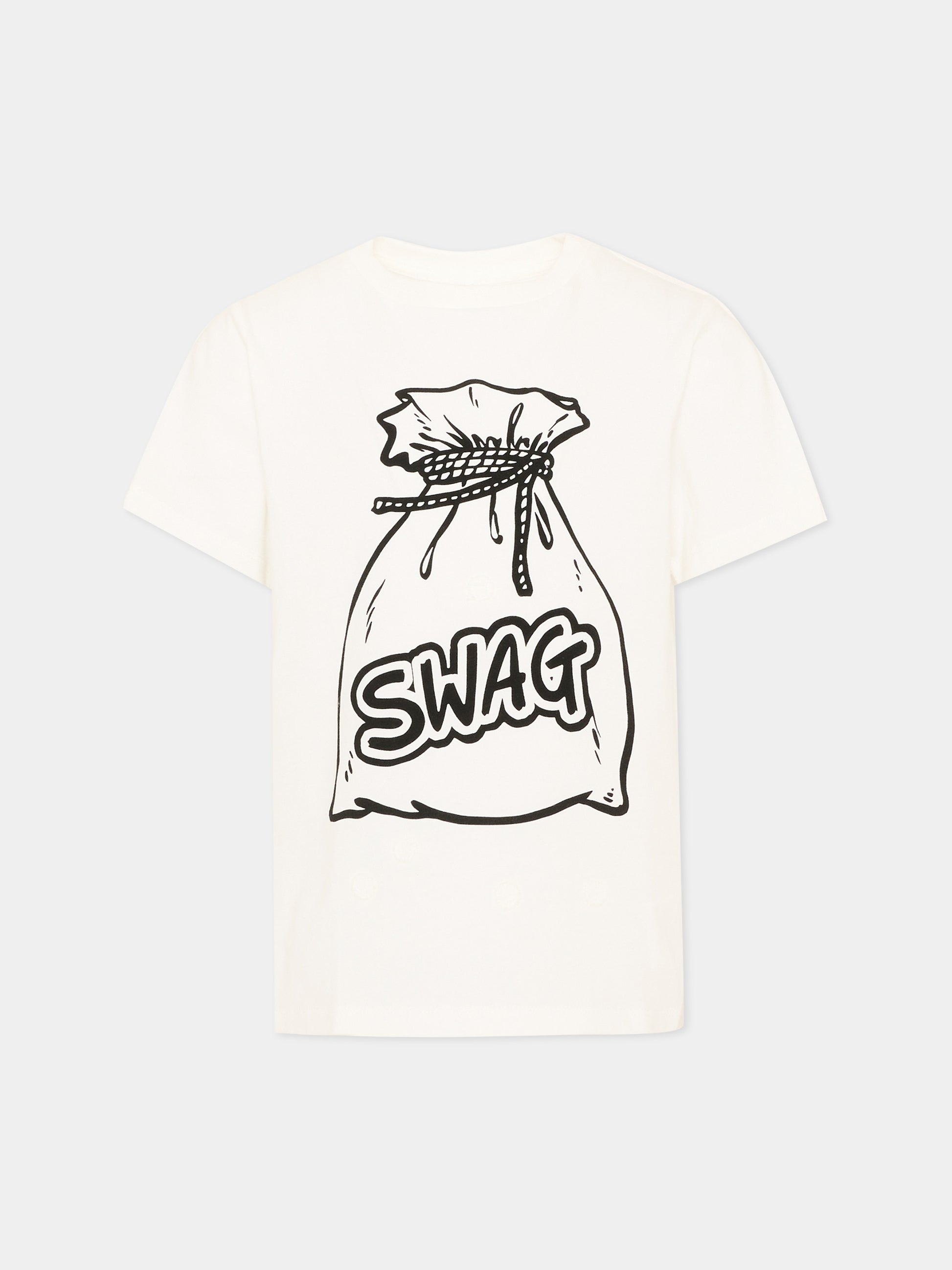 T-shirt avorio per bambino con stampa,Stella Mccartney Kids,TW8Q71 Z0434 101