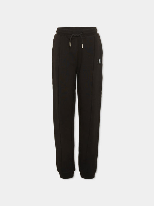 Pantalone sportivo nero per bambino con logo,Calvin Klein Kids,LVCKTJC42B BEH