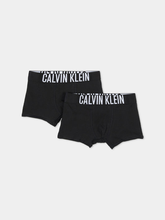 Boxer neri per bambino con logo,Calvin Klein Kids,B70B700509 0SH