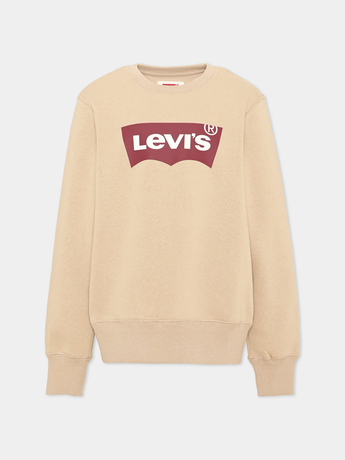 Felpa girocollo beige con logo per bambini,Levi's Kids,9E9079 GAB