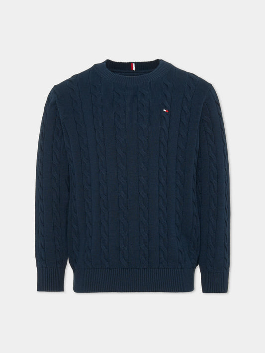 Maglione blu per bambino,Tommy Hilfiger Junior,KB0KB09753 C1G