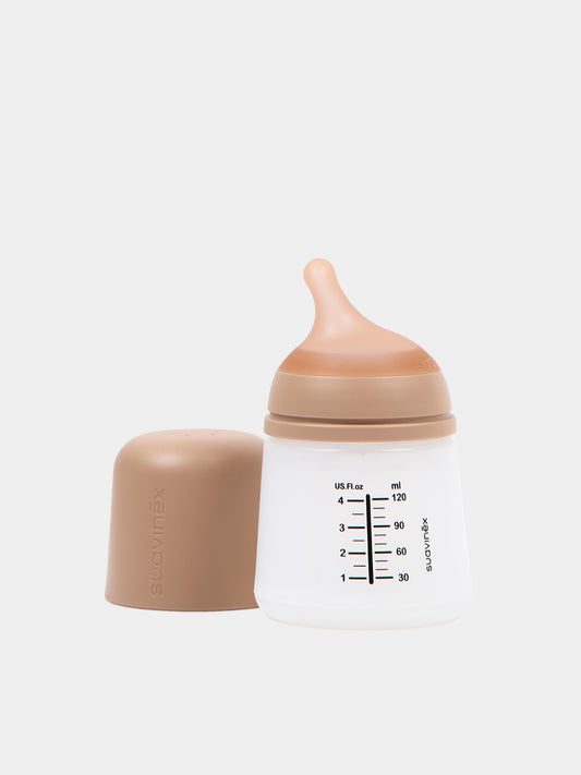 Biberon ZERØ.ZERØ Anticolica Flusso adattabile 120 ml marrone per neonati