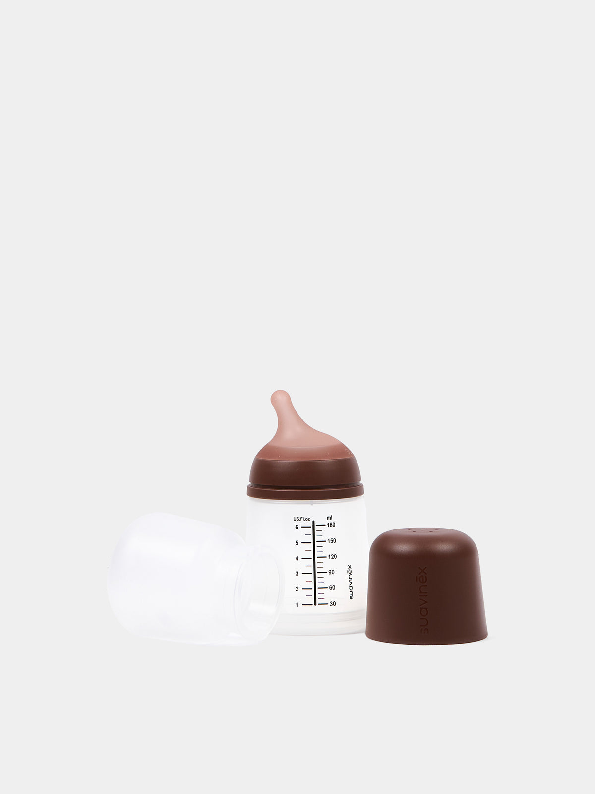 Biberon ZERO.ZERO Anticolica Flusso adattabile 180 ml marrone per neonati,Suavinex,308418