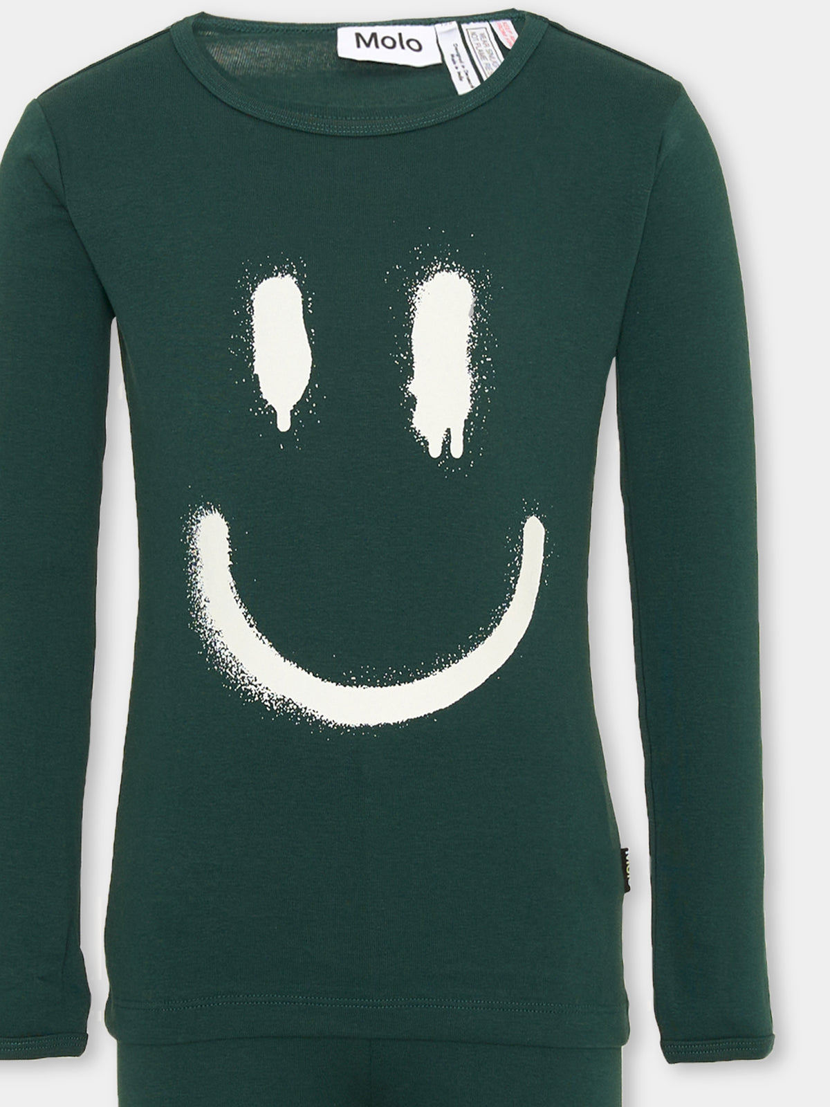 Pigiama verde Lue per bambini con smiley,Molo,6W24R504 2319