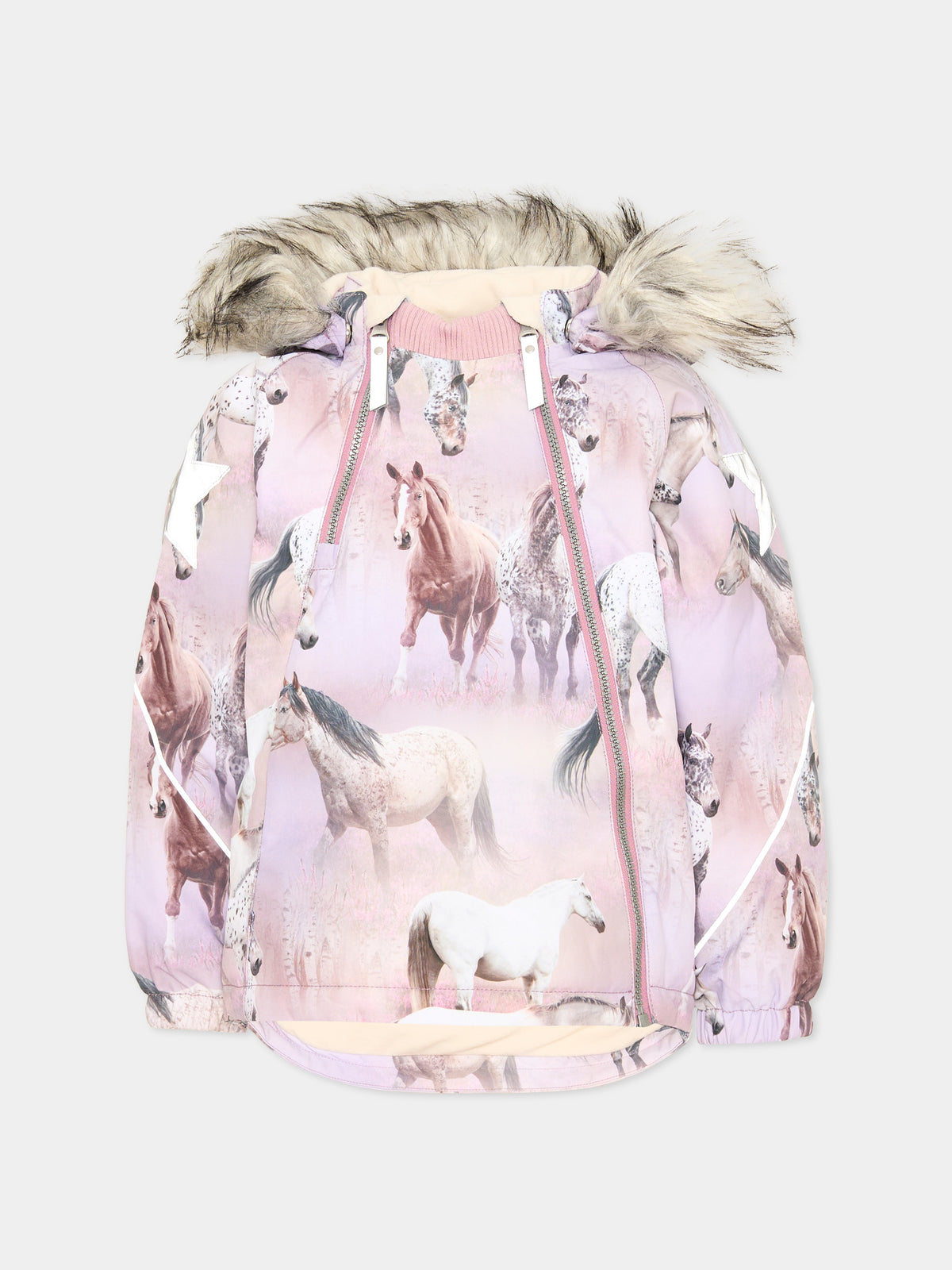 Piumino da neve rosa Hopla Fur per bambina,Molo,5W24M318 9109