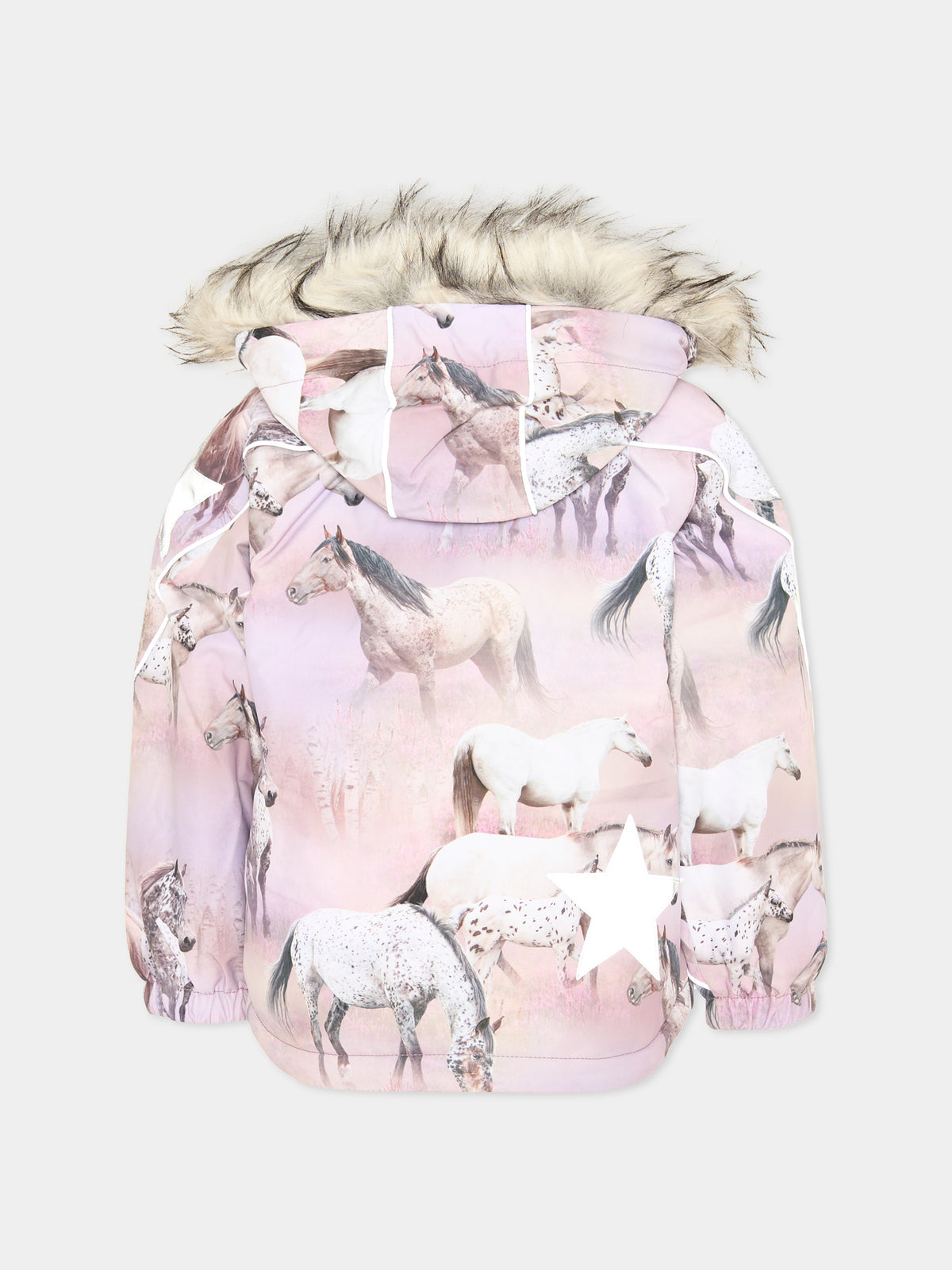 Piumino da neve rosa Hopla Fur per bambina,Molo,5W24M318 9109