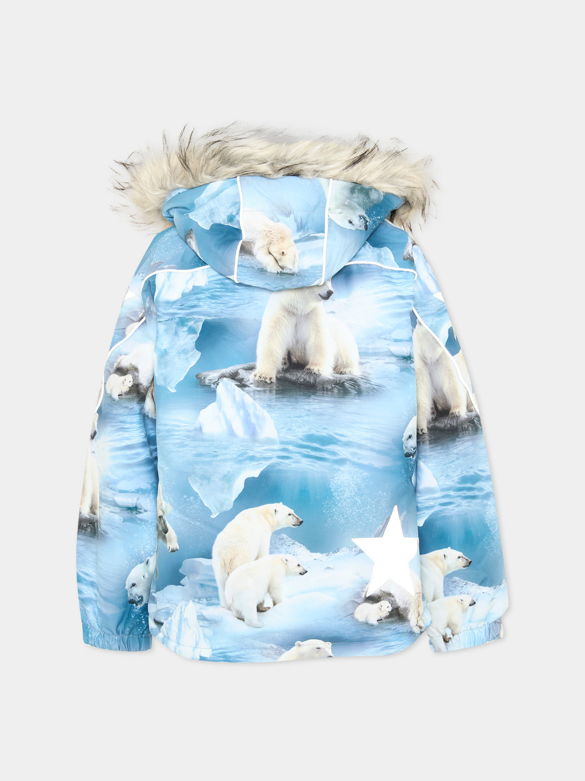 Piumino da neve azzurro Hopla Fur per bambino,Molo,5W24M318 9111