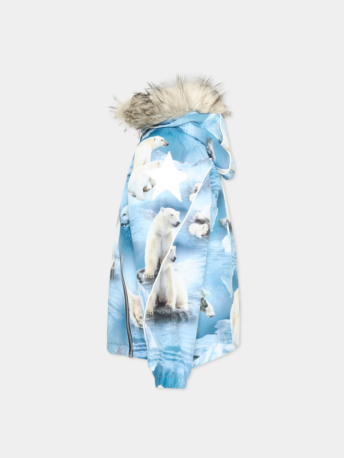Piumino da neve azzurro Hopla Fur per bambino,Molo,5W24M318 9111