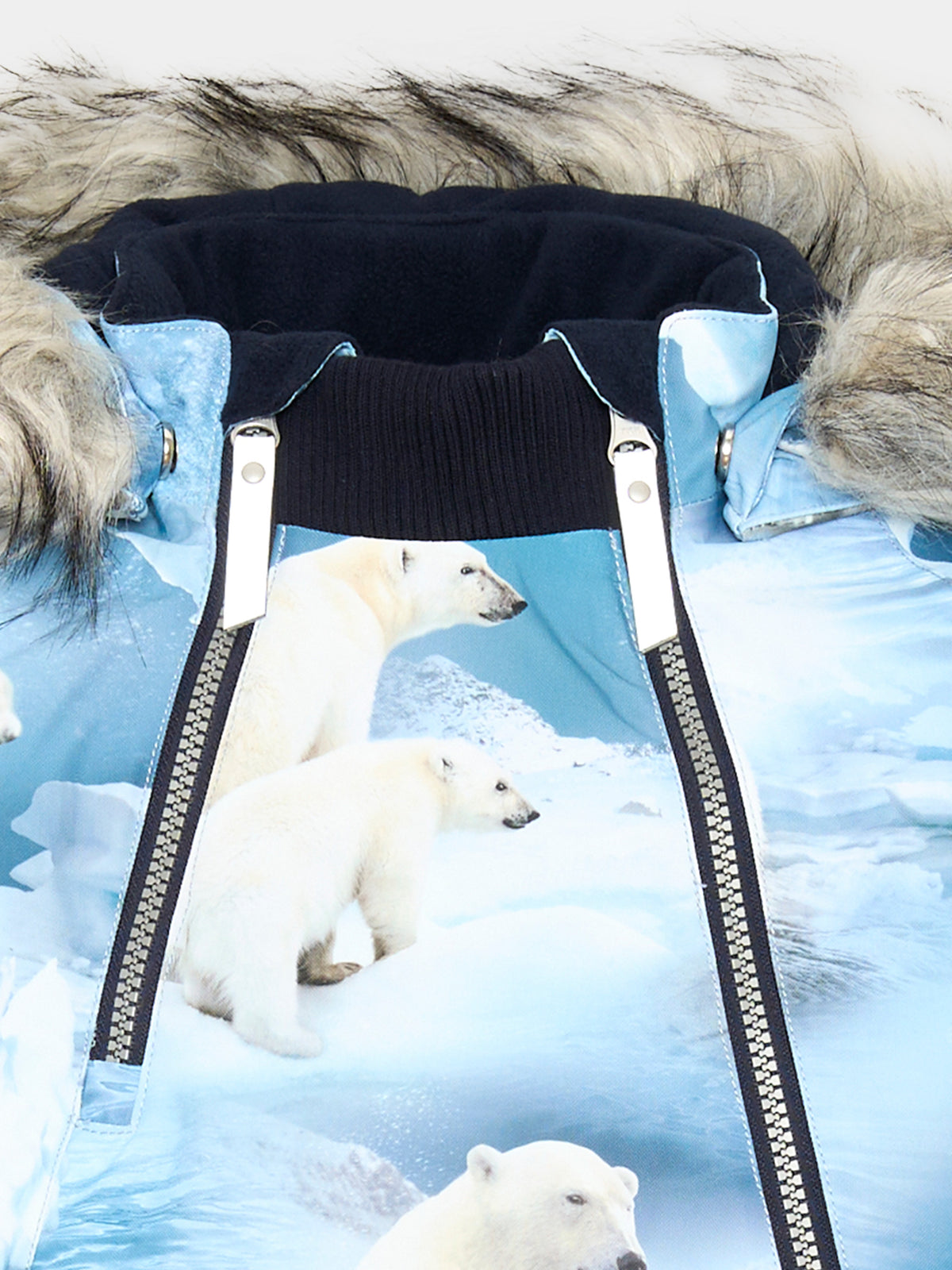 Piumino da neve azzurro Hopla Fur per bambino,Molo,5W24M318 9111