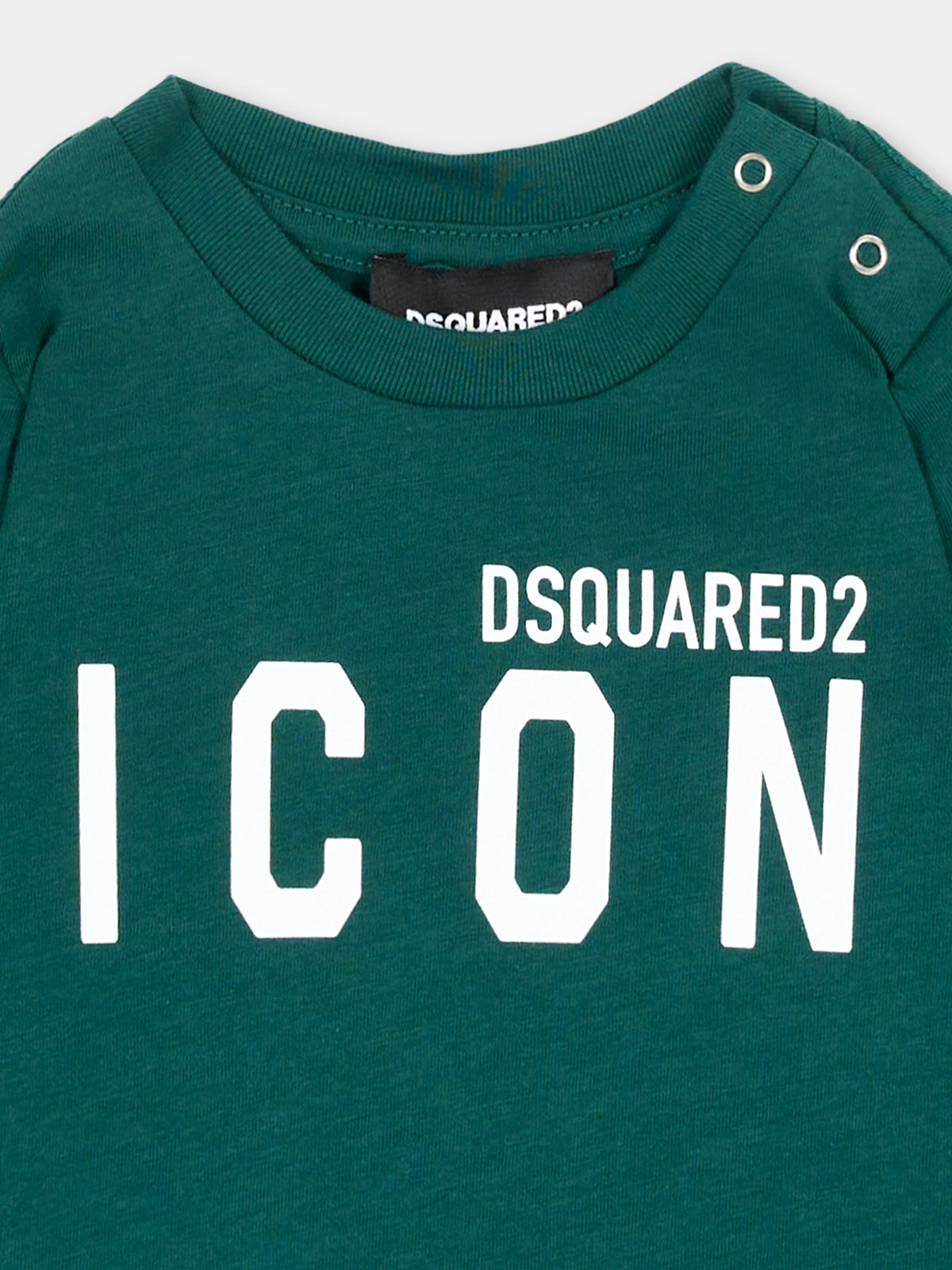 T-shirt a manica lunga verde per neonato,Dsquared2,DQ1375 D00MV DQ522