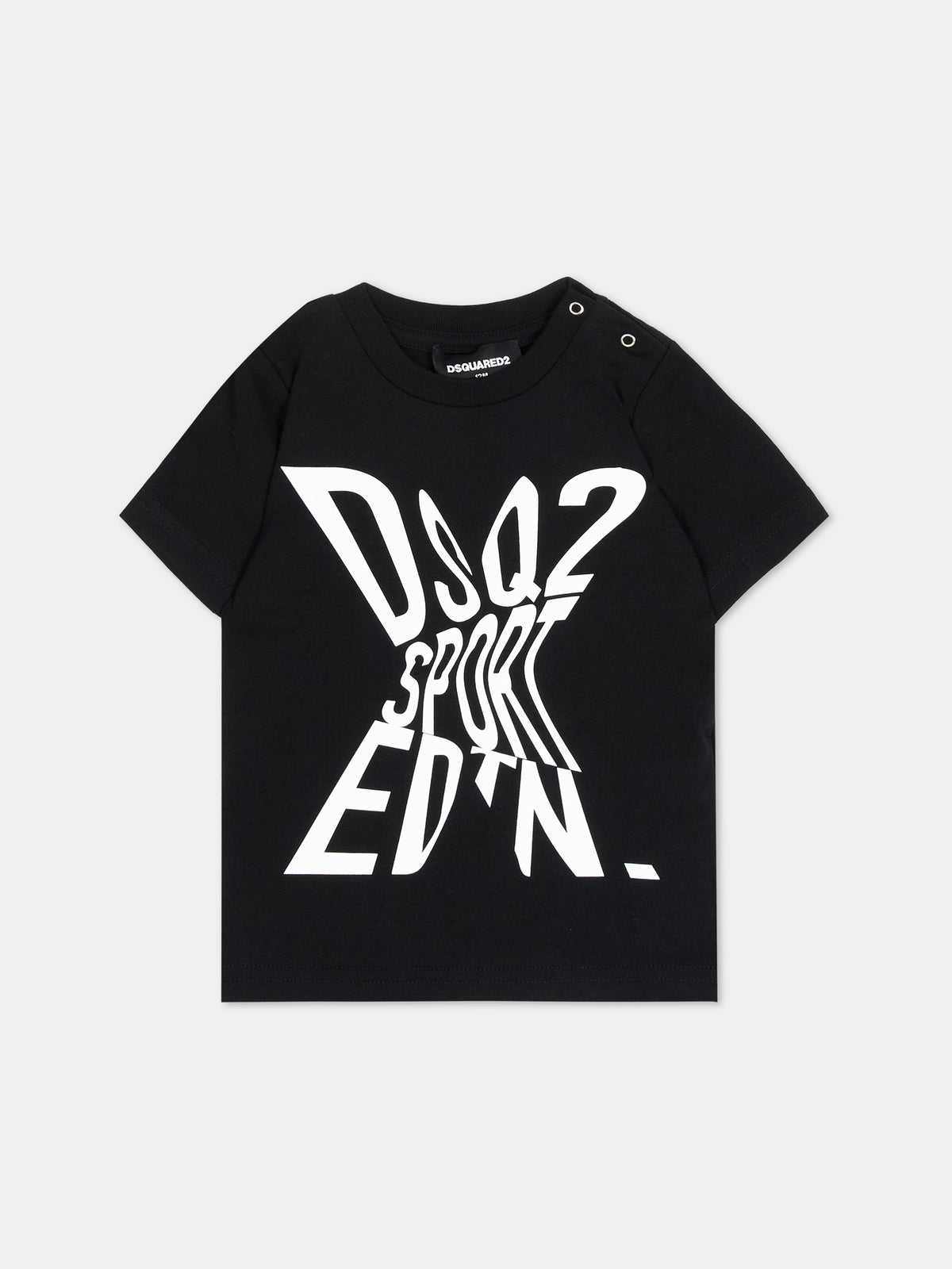 T-shirt nera per neonato con stampa,Dsquared2,DQ2545 D00MV DQ900