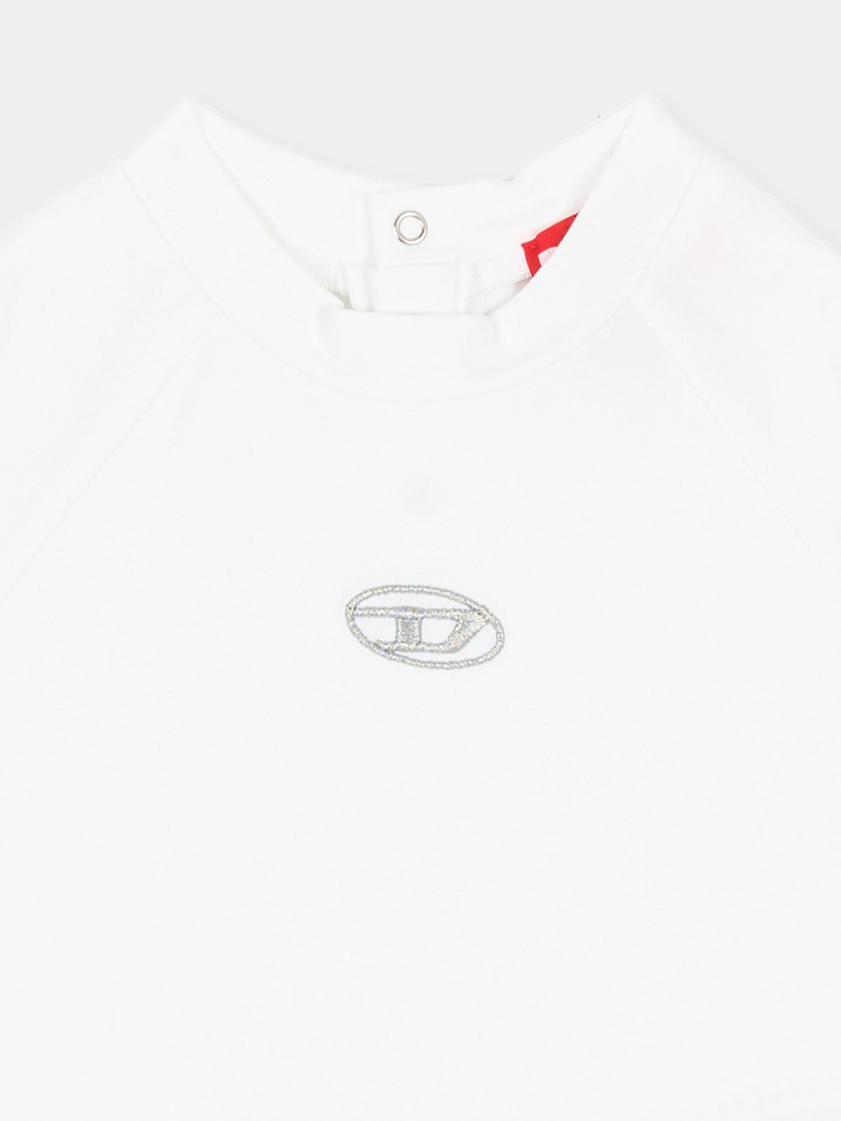 T-shirt a manica lunga bianca per neonata con logo,Diesel,K00675 0AFAA K100