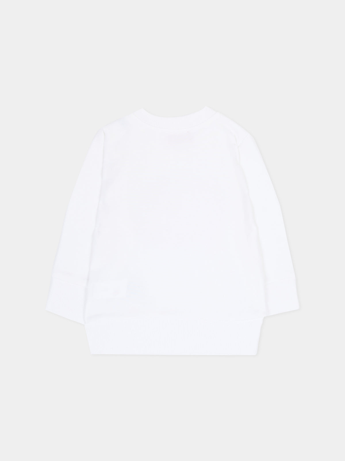Felpa girocollo bianca per neonato con logo,Diesel,K00701 KYAVF K100
