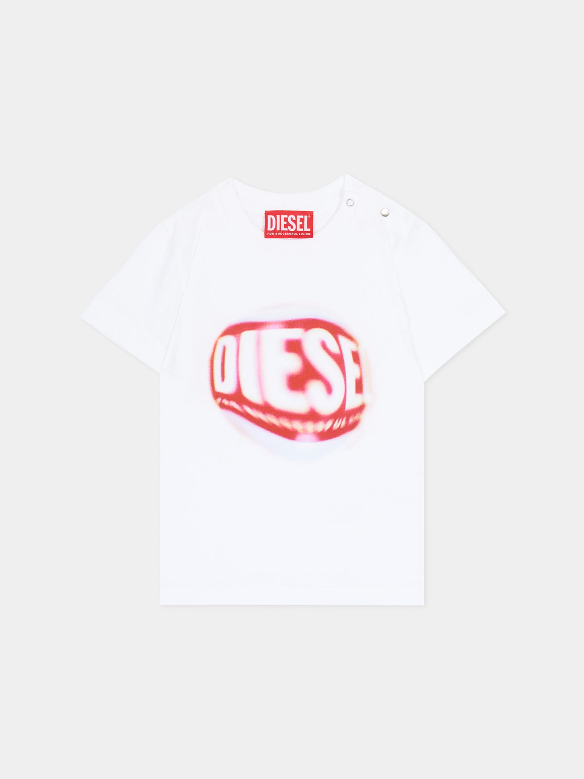 T-shirt a manica corta bianca per neonato,Diesel,K00704 00YI9 K100