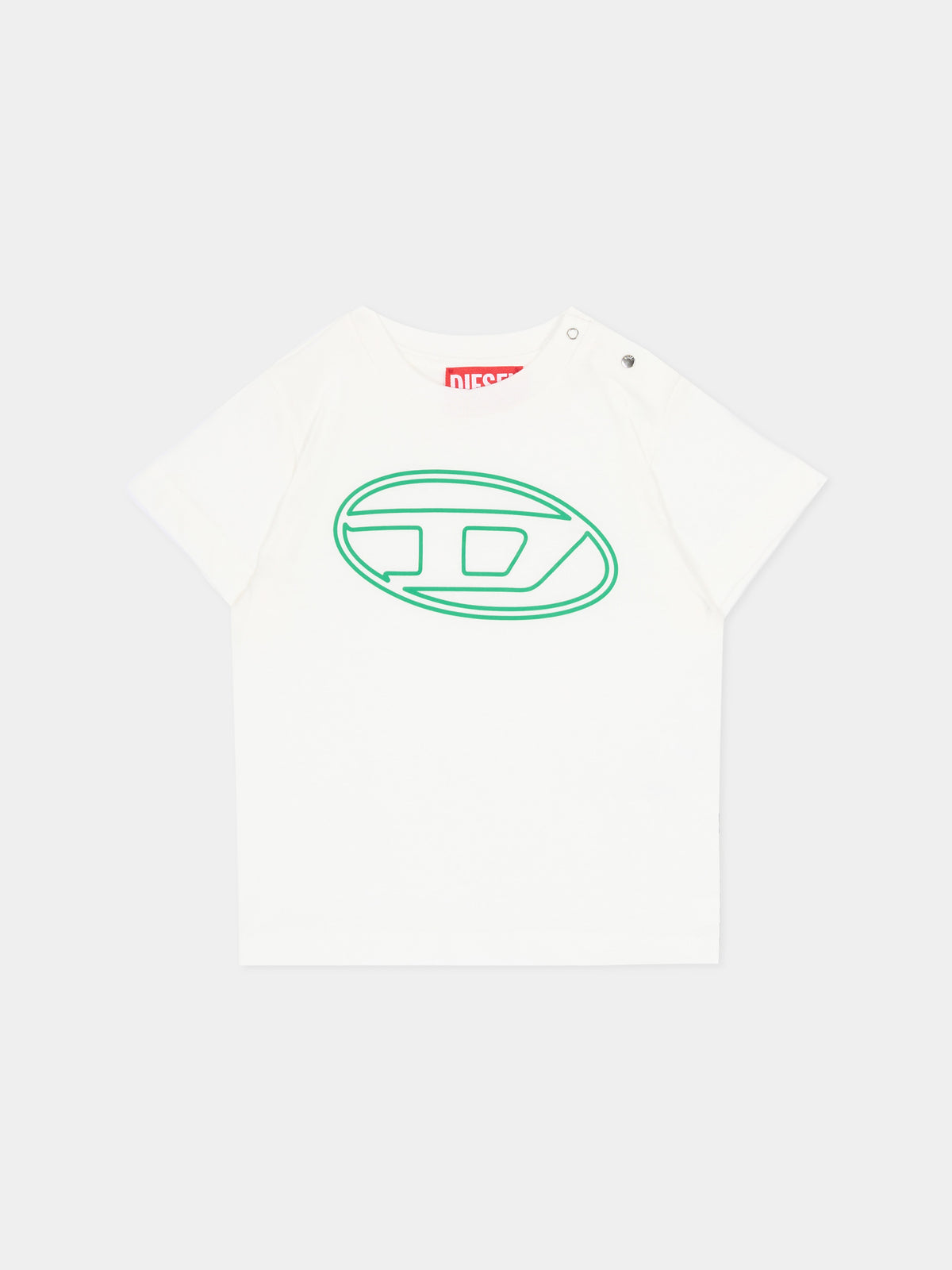 T-shirt a manica corta bianca per neonato,Diesel,K00708 00YI9 K1412