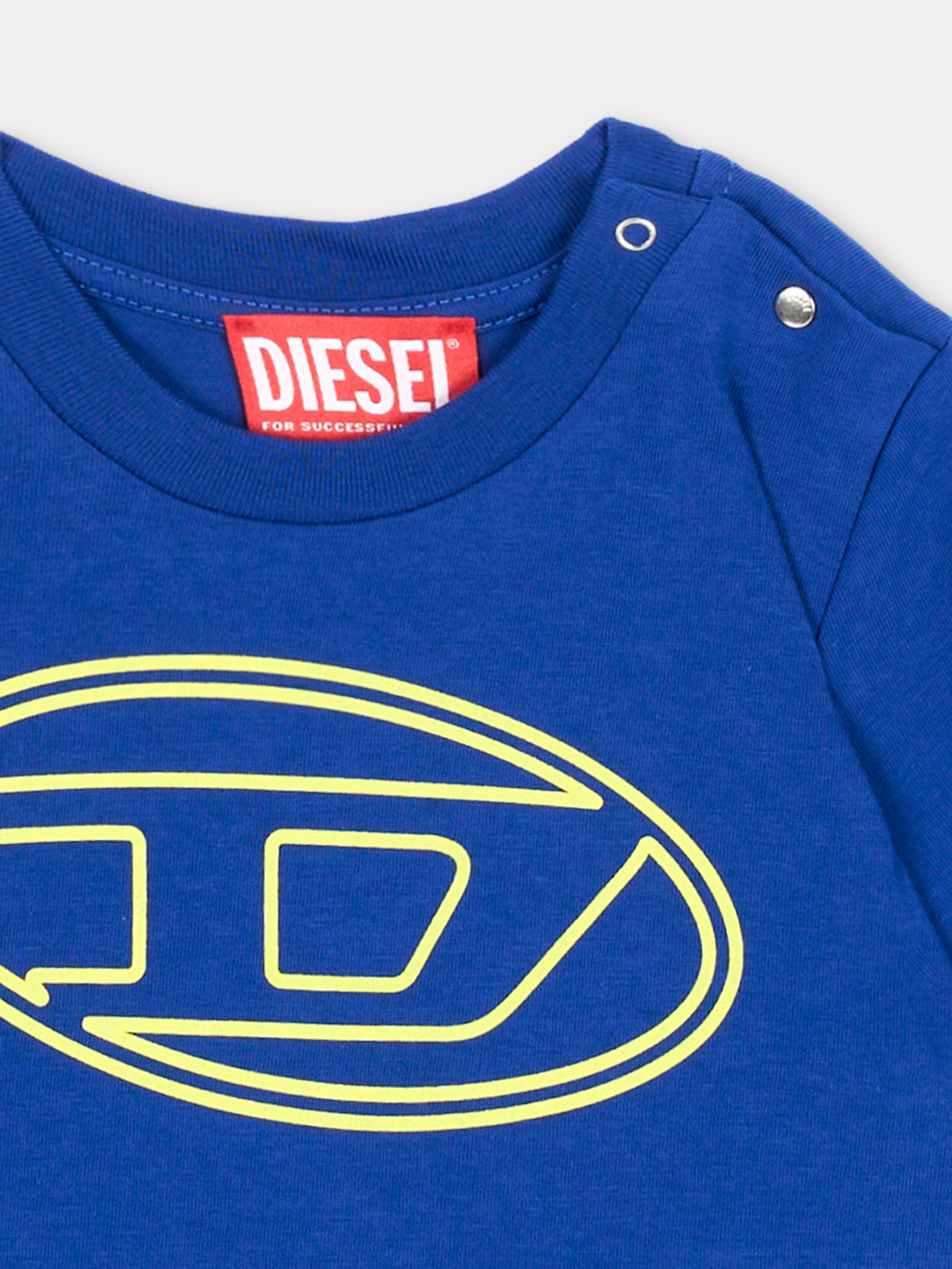 T-shirt blu per neonato con logo,Diesel,K00708 00YI9 K89G