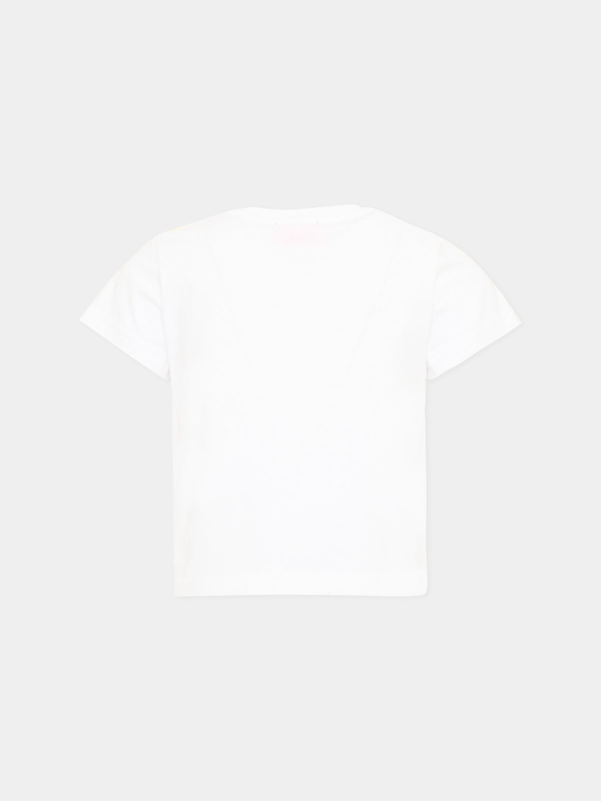 T-shirt bianca per bambina con logo,Diesel,J02371 KYAUN K100