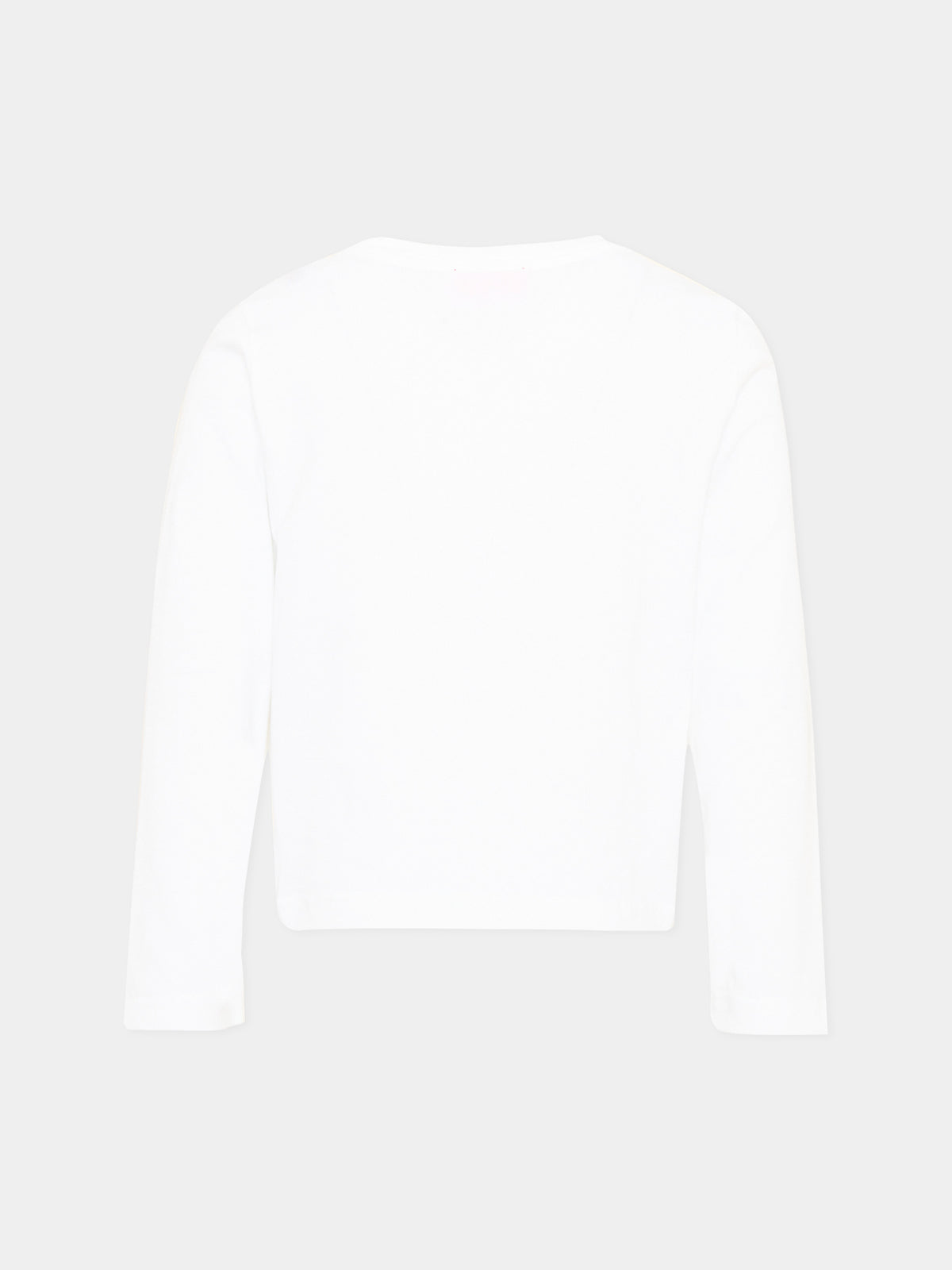 T-shirt a manica lunga bianca con logo per bambina,Diesel,J02431 00YI9 K100