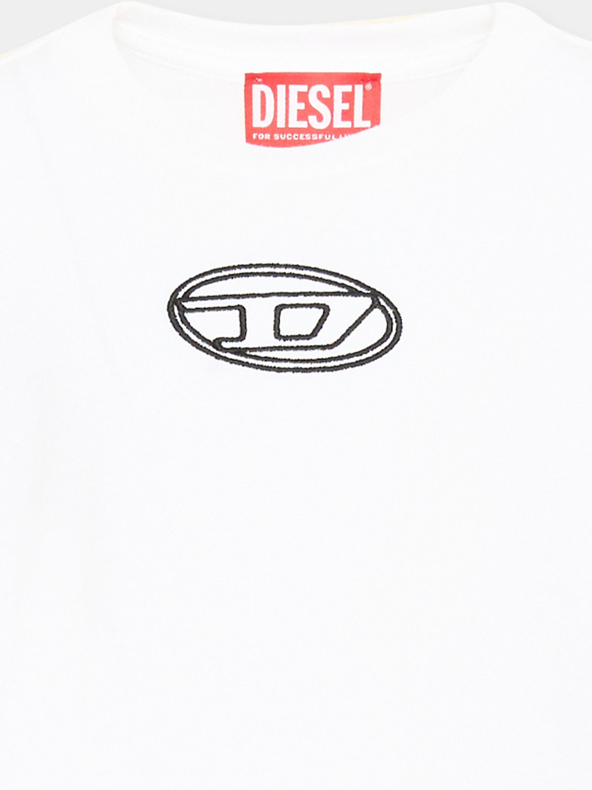 T-shirt a manica lunga bianca con logo per bambina,Diesel,J02431 00YI9 K100