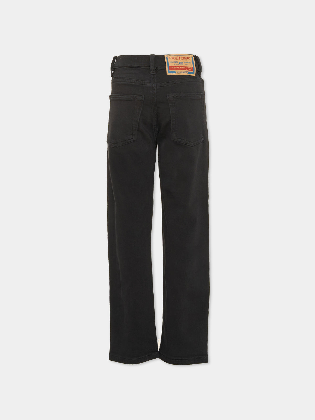 Jeans nero per bambino con logo patch,Diesel,J01934 KXBPV K900