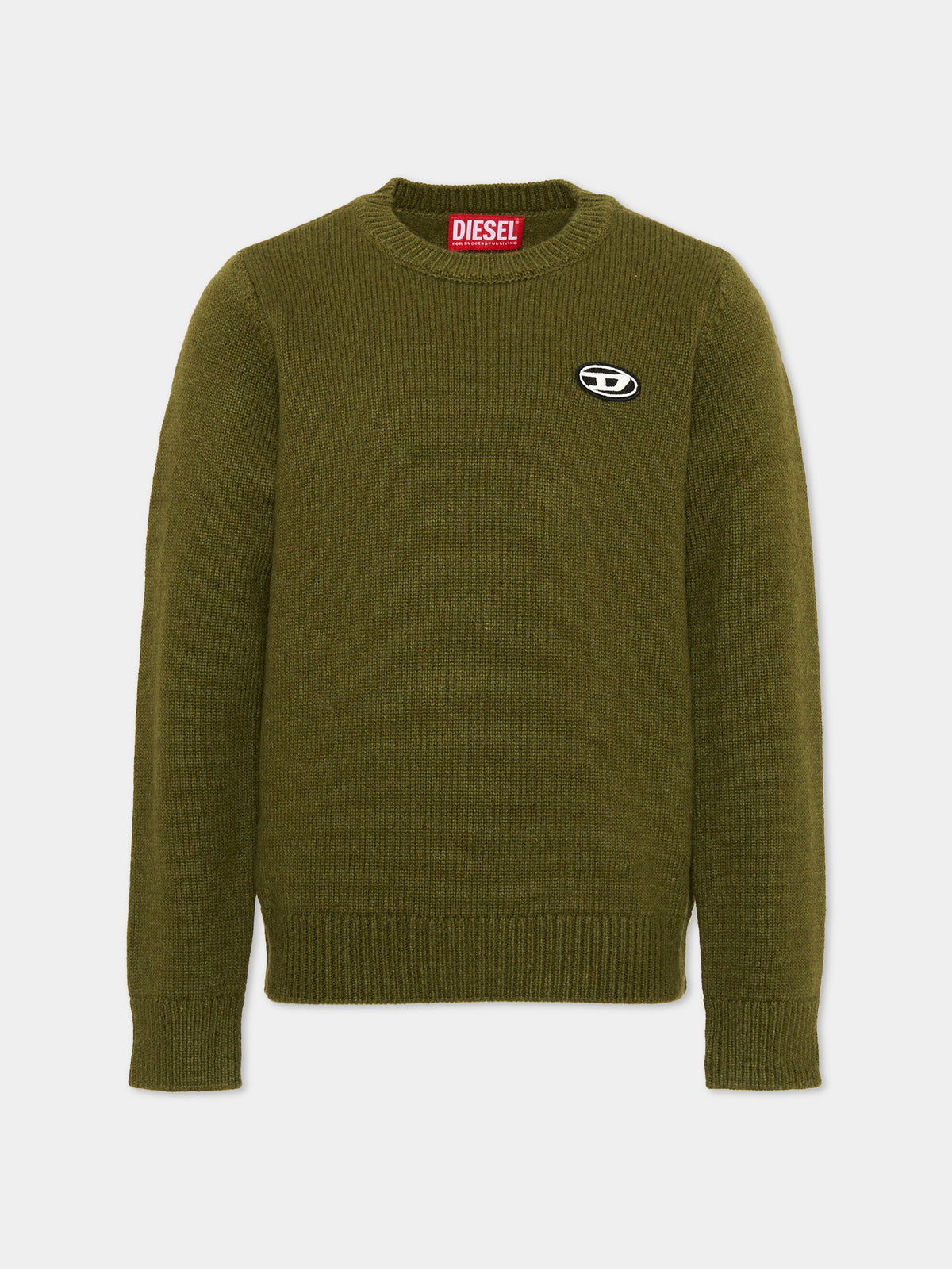 Maglione verde per bambino con logo,Diesel,J02430 KYAYX K513