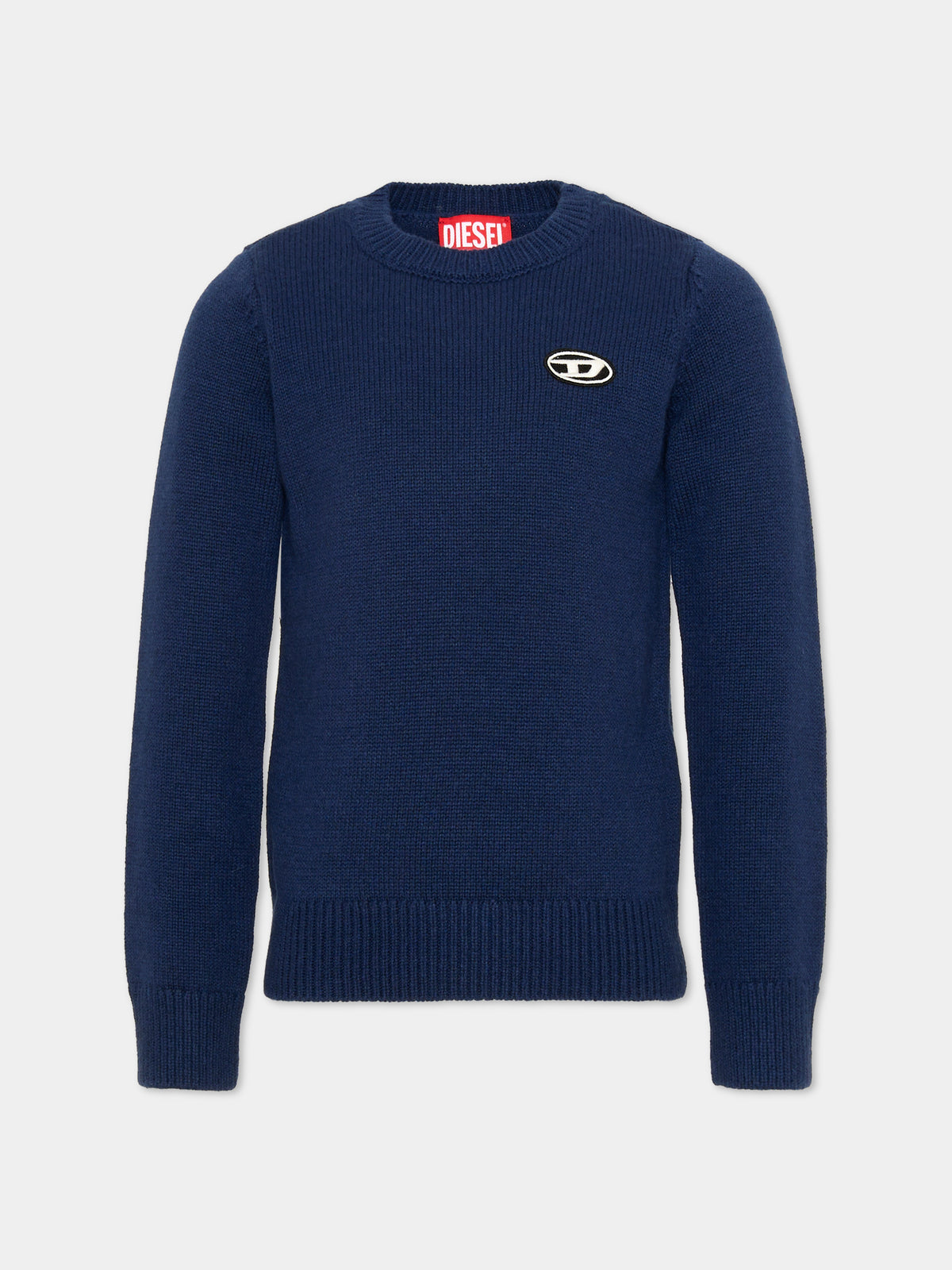 Maglione blu per bambino con logo,Diesel,J02430 KYAYX K851