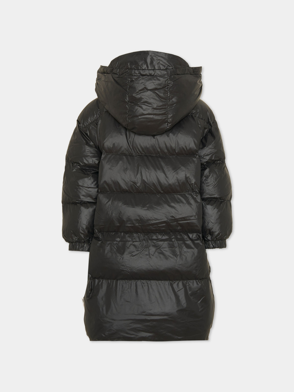 Piumino nero per bambina con logo,N°21 Kids,N2107B N0002 0N900