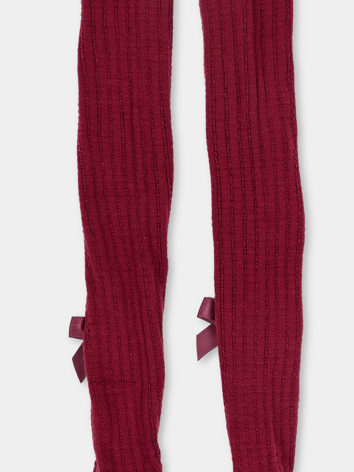 Collant bordeaux per bambina con fiocchi,Mp Denmark,10 19040 0 43