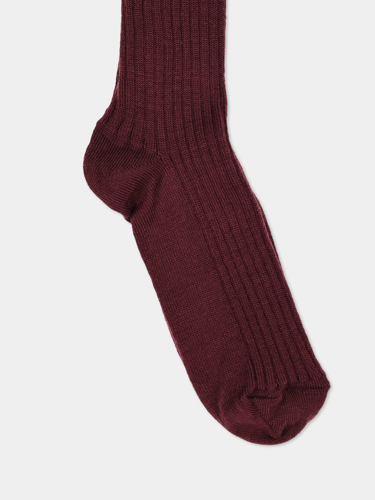 Calzini bordeaux per bambina con ruches,Mp Denmark,10 59045 0 1451