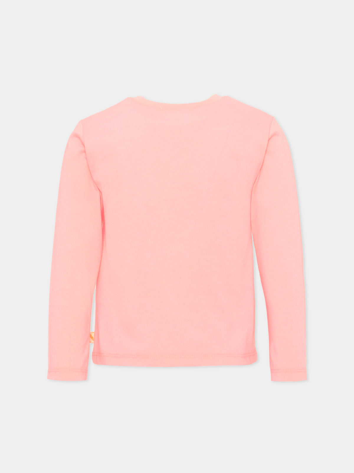 T-shirt a manica lunga rosa per bambina con stampa,Billieblush,U21401 408