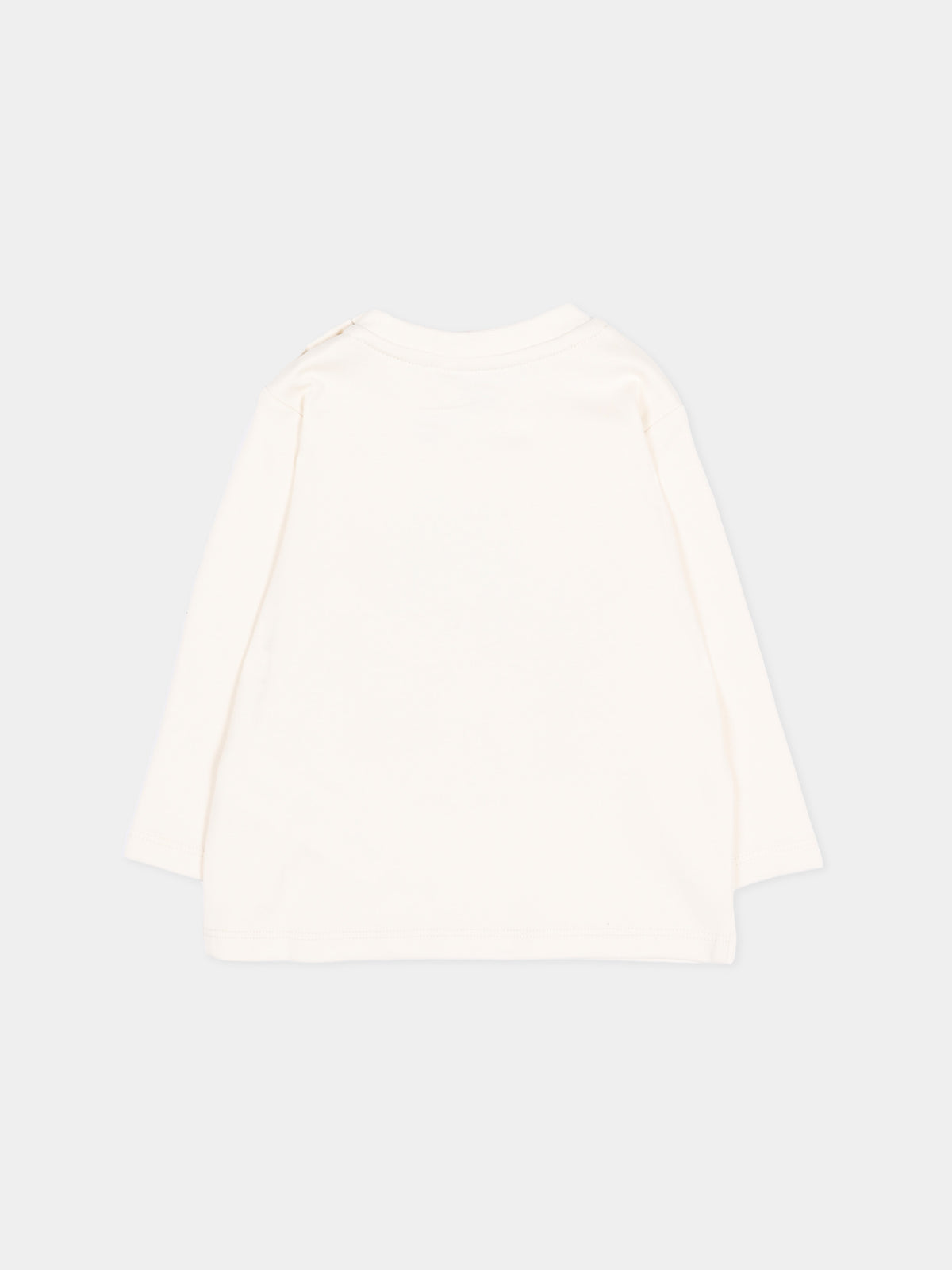 T-shirt a manica lunga avorio per neonato con stampa,Timberland,T60614 127