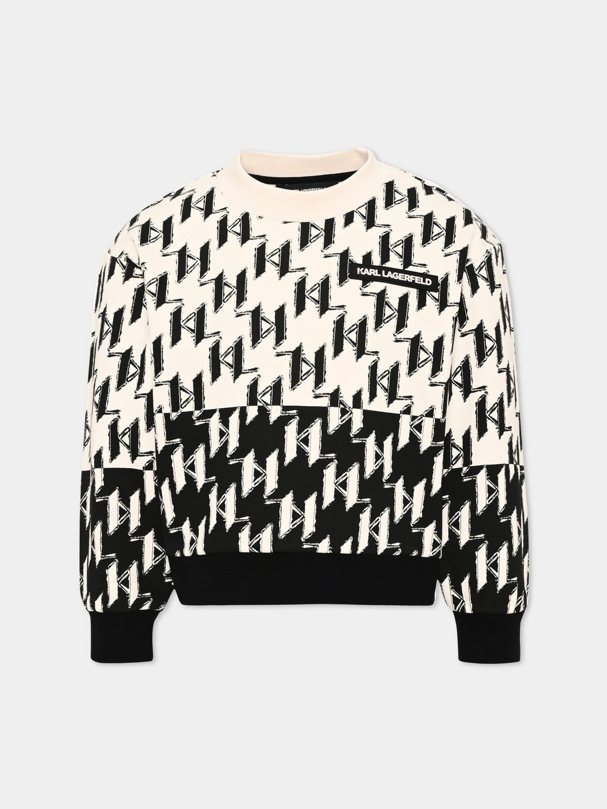 Felpa girocollo multicolor con logo per bambino,Karl Lagerfeld Kids,Z30639 M92
