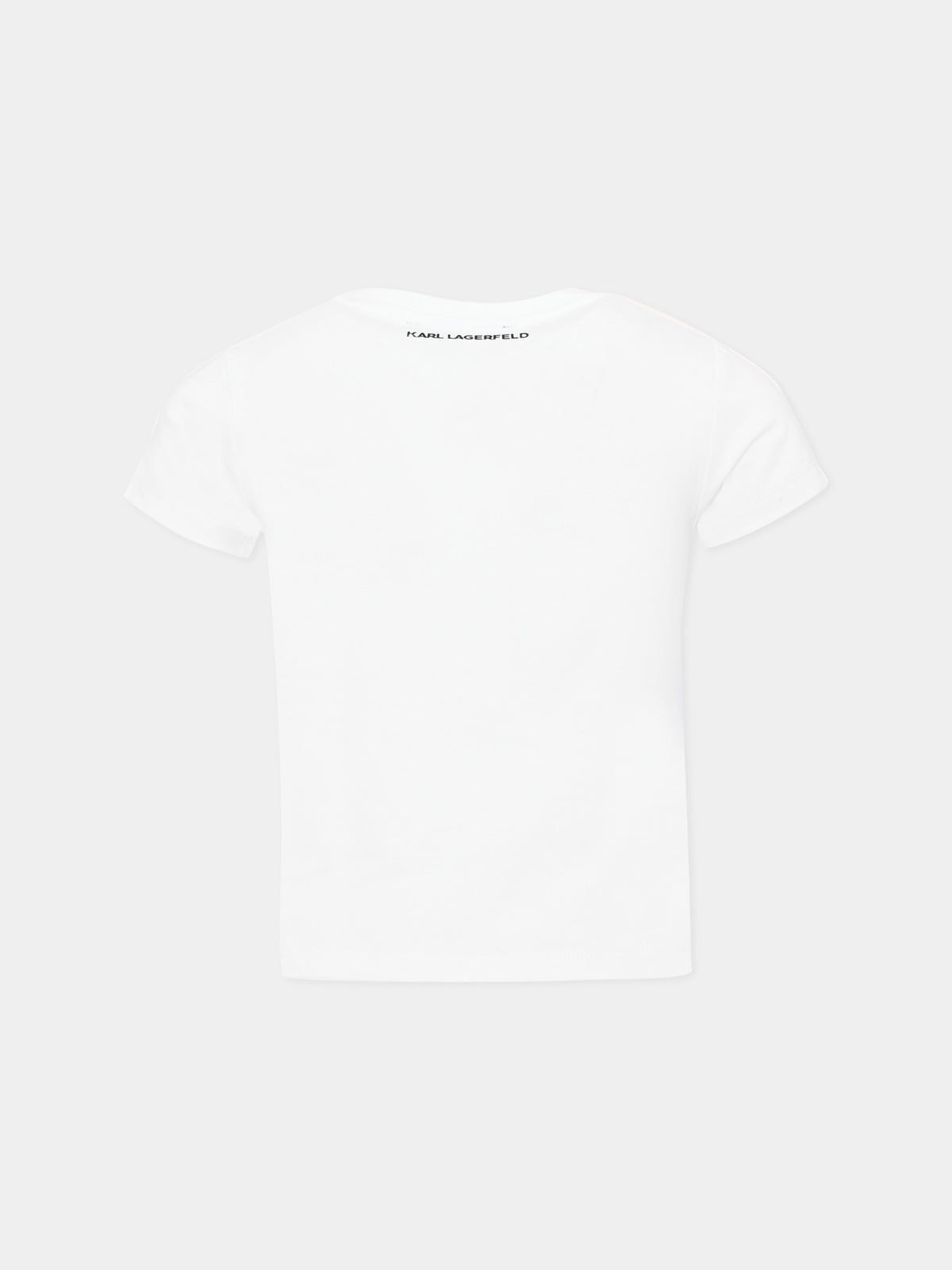 T-shirt a manica corta bianca con stampa per bambina,Karl Lagerfeld Kids,Z30939 10P