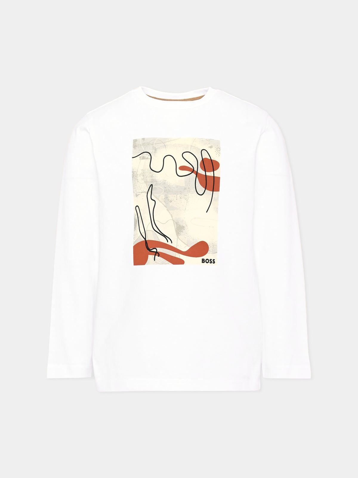 T-shirt a manica lunga con stampa per bambino,Boss,J52374 N41