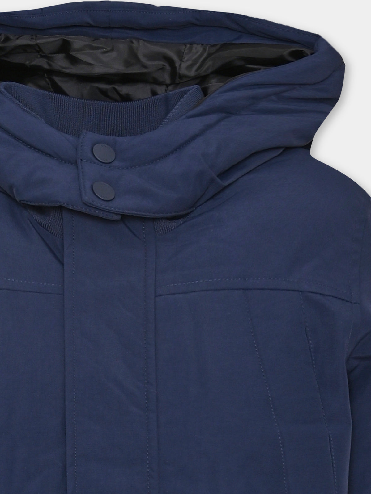 Parka blu per bambino con cappuccio,Boss,J52388 849