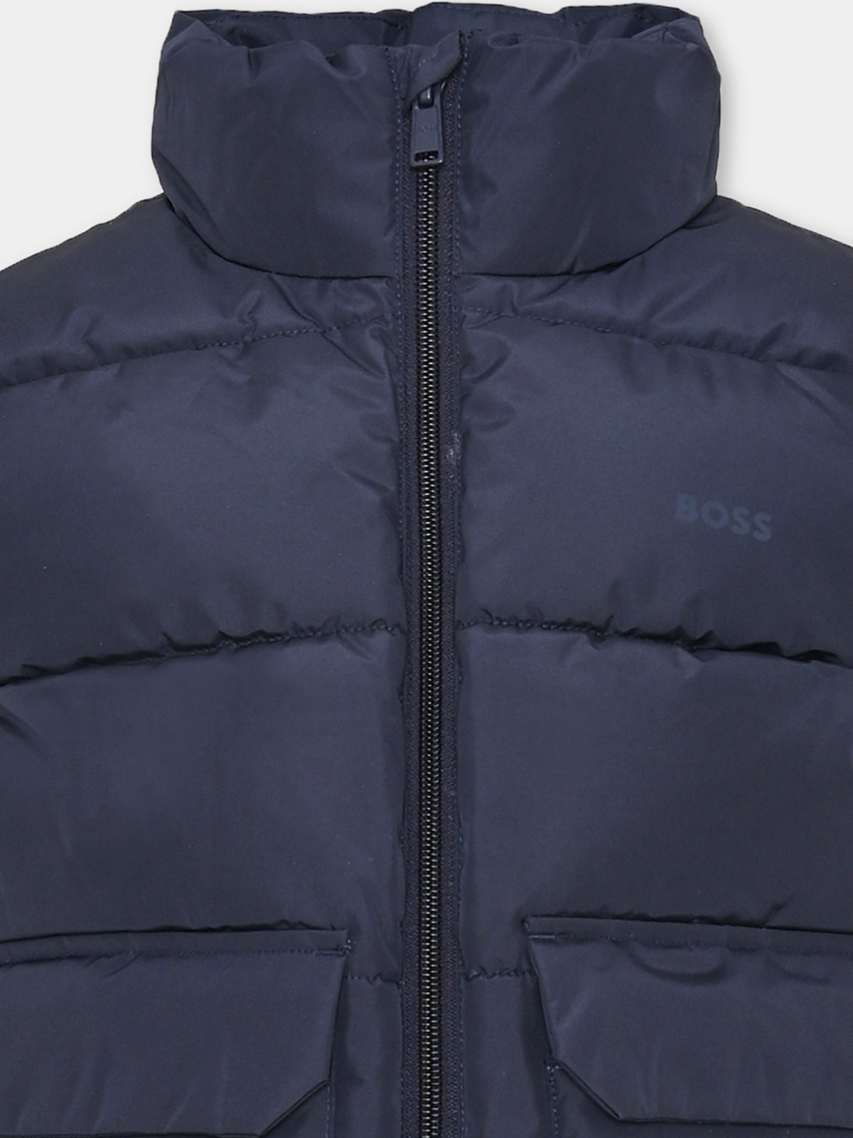 Gilet blu per bambino trapuntato,Boss,J52397 849