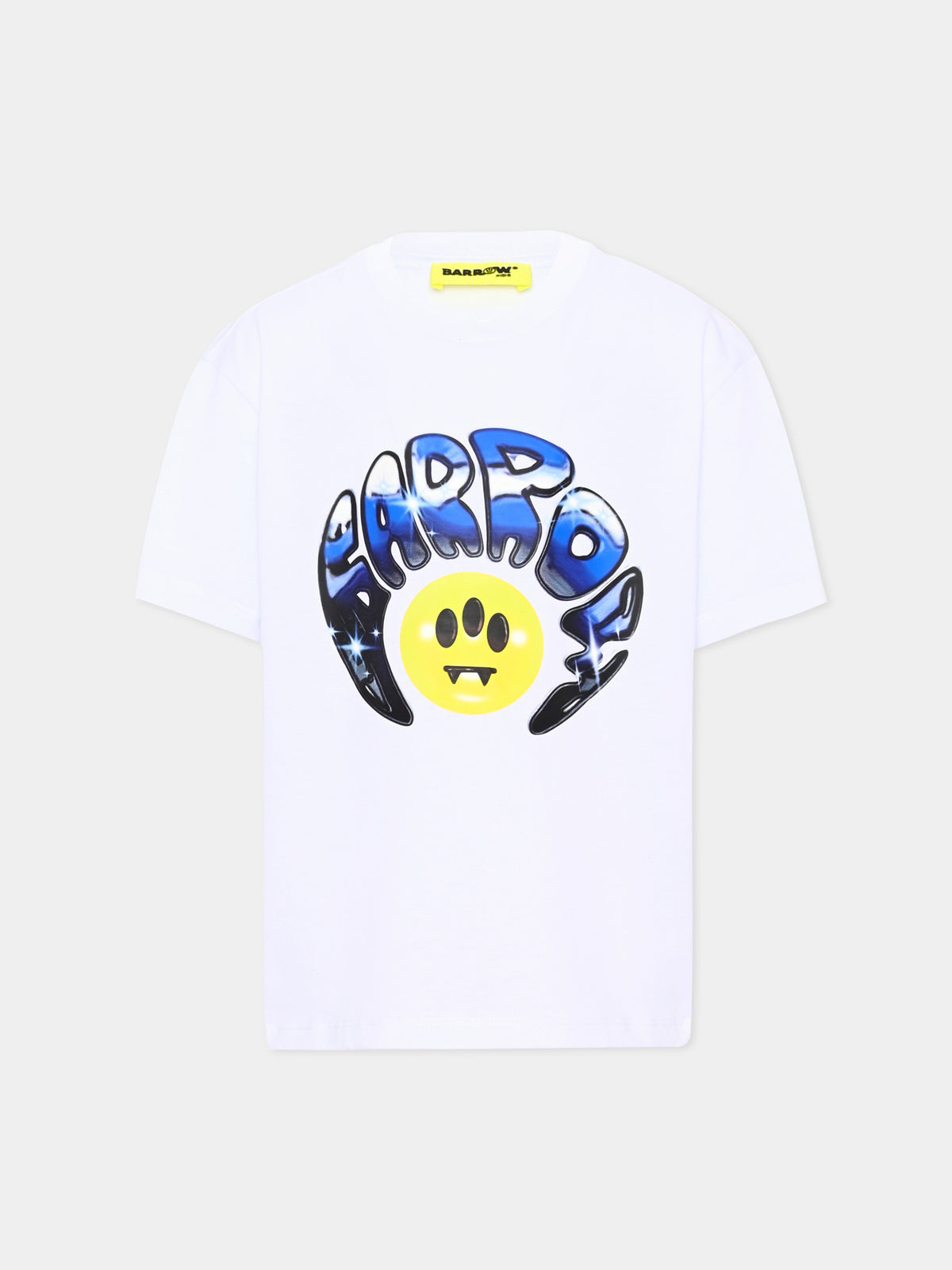 T-shirt bianca per bambino con stampa,Barrow,F6BKJBTH077 002