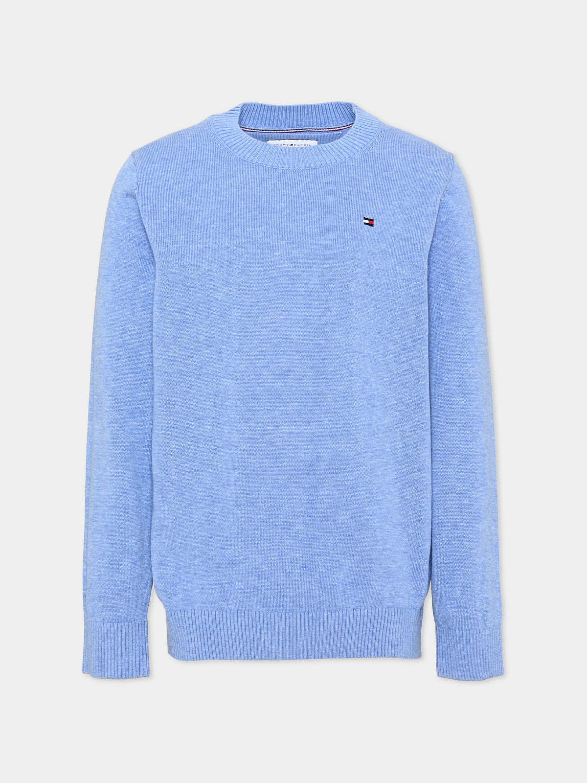 Maglione azzurro per bambino con logo,Tommy Hilfiger Junior,KB0KB10307 C8P