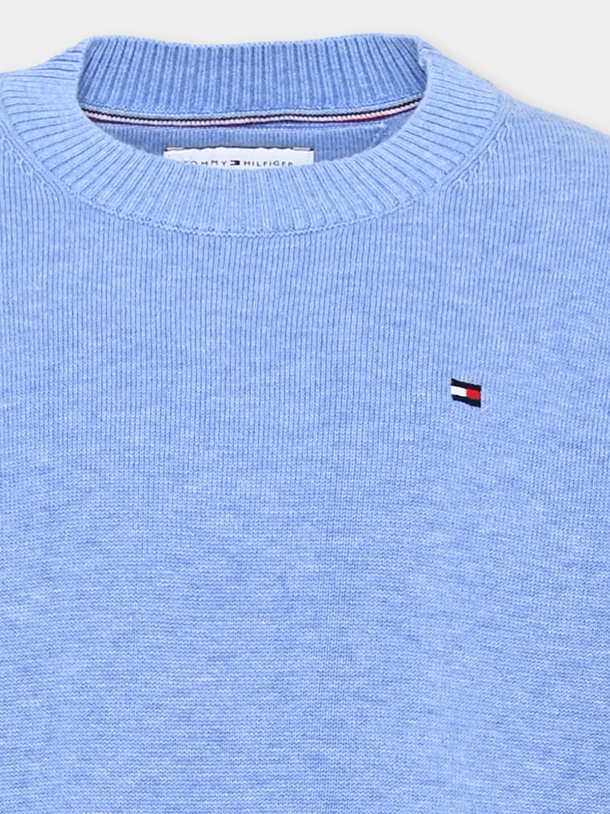 Maglione azzurro per bambino con logo,Tommy Hilfiger Junior,KB0KB10307 C8P