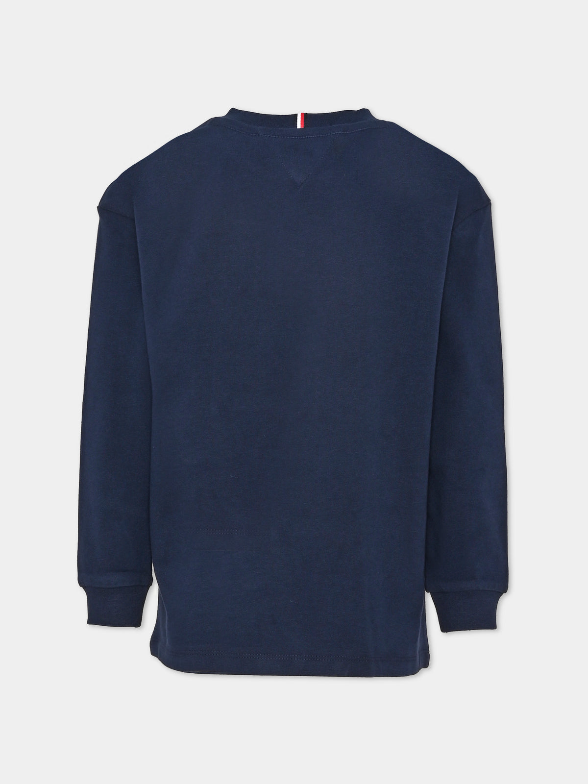 T-shirt a manica lunga blu con logo per bambino,Tommy Hilfiger Junior,KB0KB10512 C1G