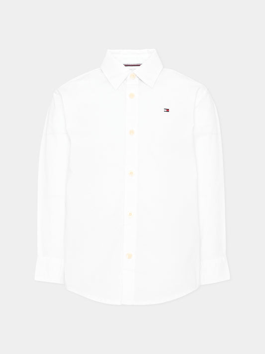 Camicia a manica lunga bianca per bambino,Tommy Hilfiger Junior,KB0KB10601 YBR