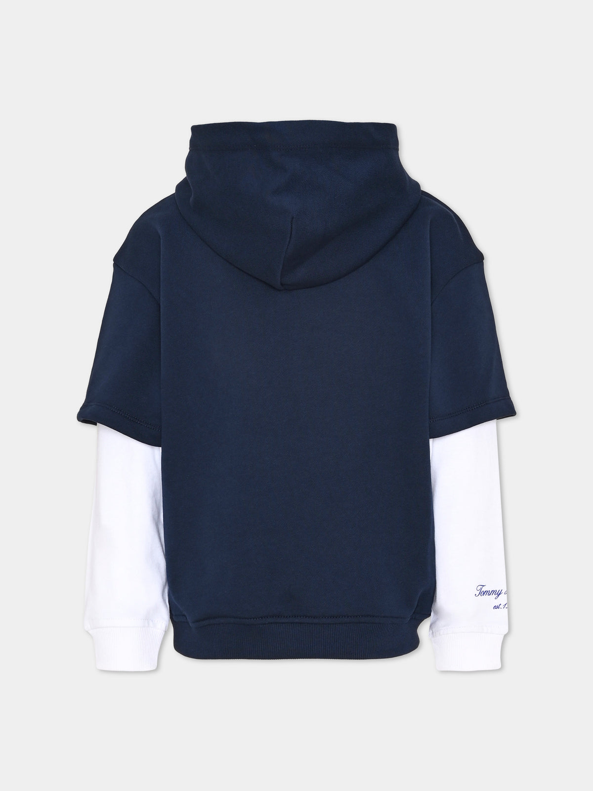Felpa con cappuccio blu con logo per bambino,Tommy Hilfiger Junior,KB0KB10899 C1G