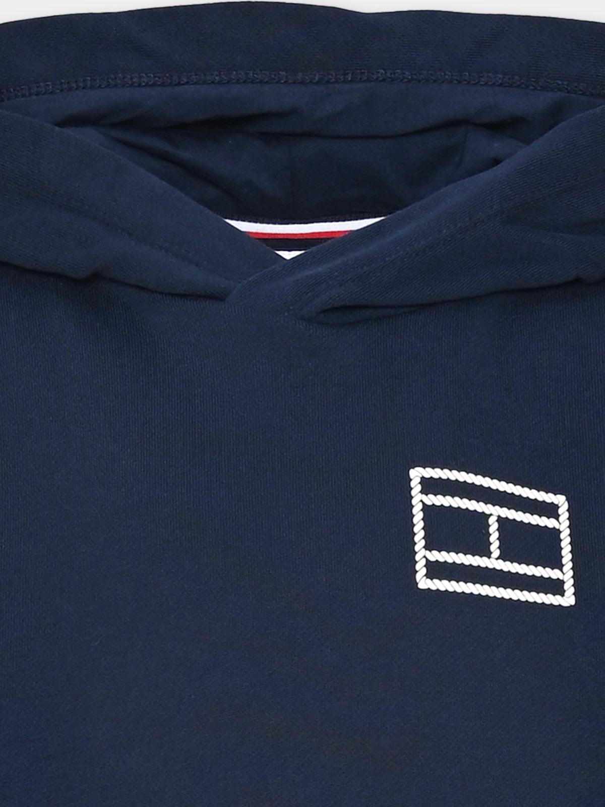 Felpa con cappuccio blu con logo per bambino,Tommy Hilfiger Junior,KB0KB10899 C1G
