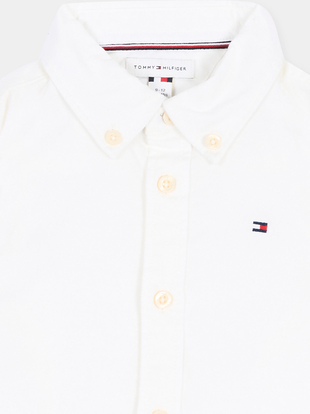 Camicia a manica lunga bianca per neonato,Tommy Hilfiger Junior,KB0KB10192 YBR