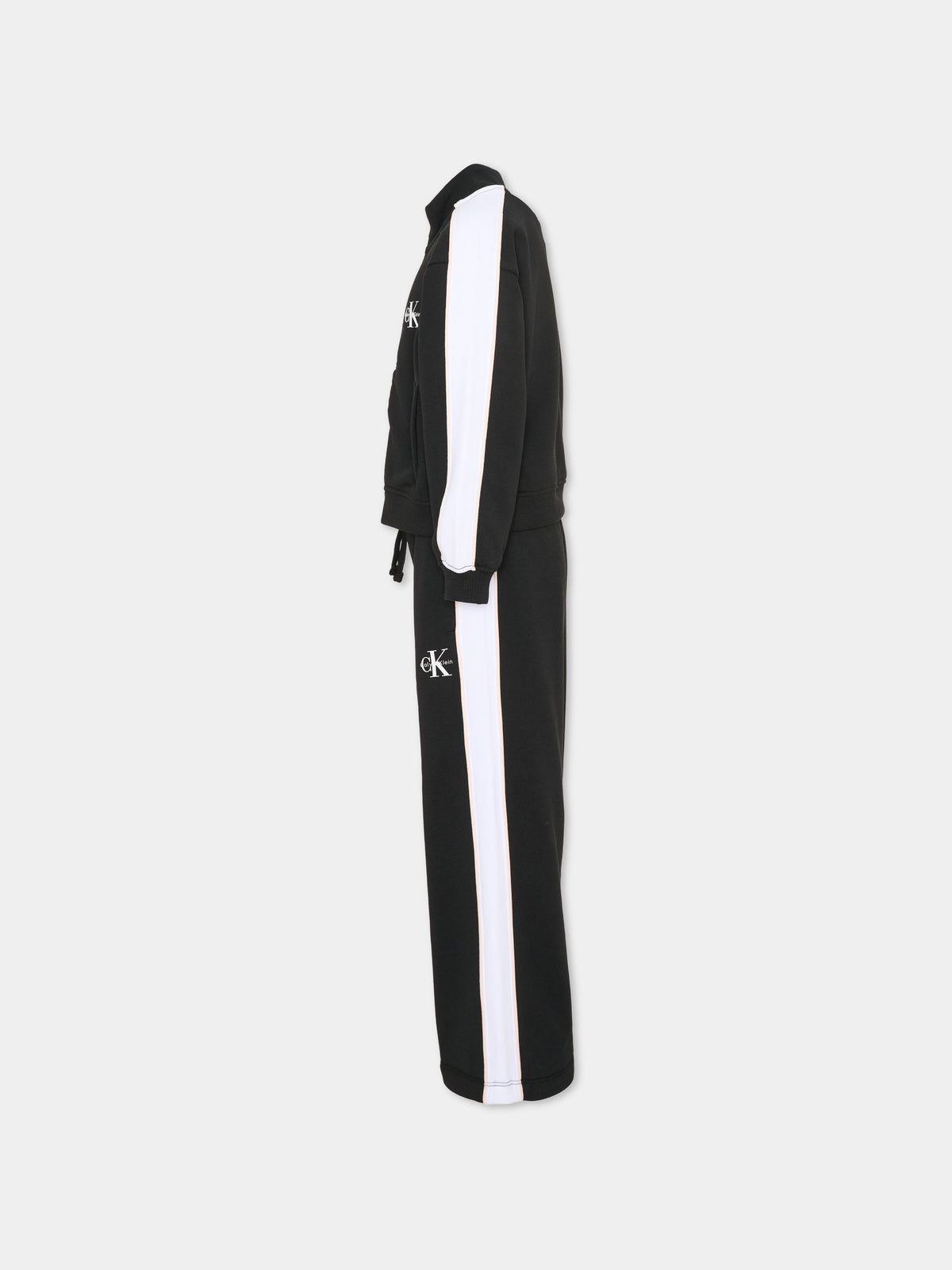 Completo sportivo lungo nero con logo per bambina,Calvin Klein Kids,LVCKTJI12G BEH