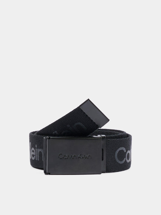 Cintura nera per bambino con logo,Calvin Klein Kids,IU0IU00667 BEH